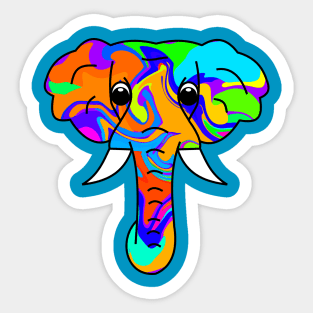 Colorful Elephant Sticker